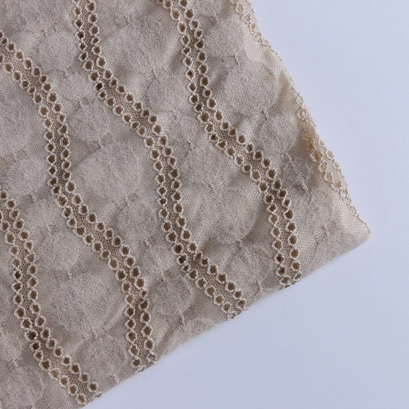 Dress Geometric Wave Lace Fabric for Women's Wear Wholesale Supplier 11